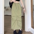 高腰抽绳工装半身裙
